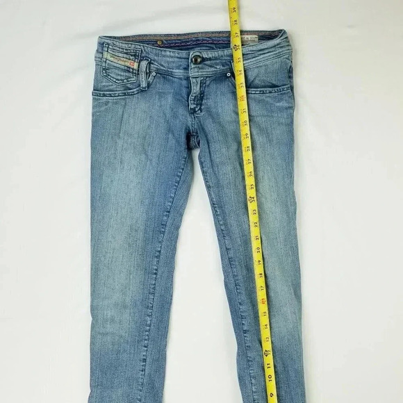 Diesel 28X32 Matic Stretch Embroidered Logo Women Blue Denim Jeans Made in Italy - Picture 8 of 11